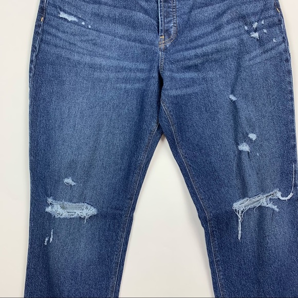 Old Navy High Rise Slouchy Straight Distressed Jeans Sz 10 - Picture 3 of 10